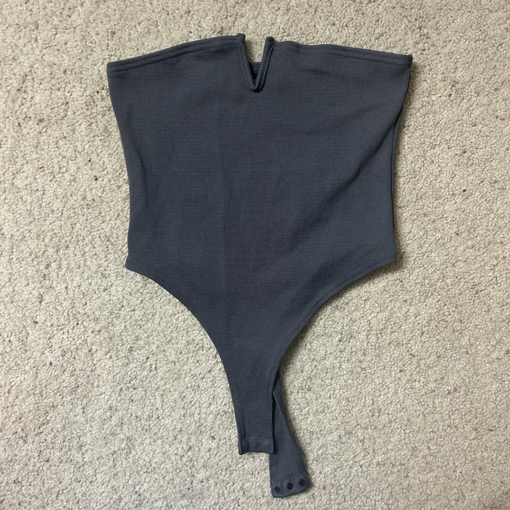 PrettyLittleThing Charcoal Bodysuit
